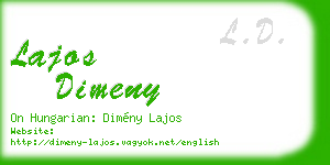 lajos dimeny business card